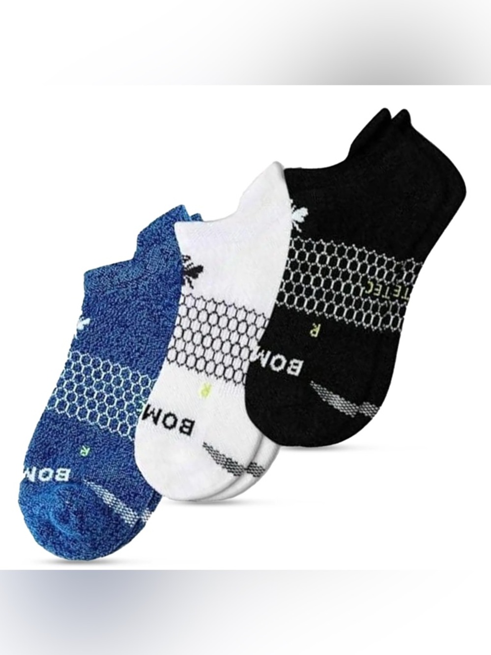 3 PAIRS BOMBAS ANKLE MULTICOLOR SOCKS SIZE MEDIUM UNISEX